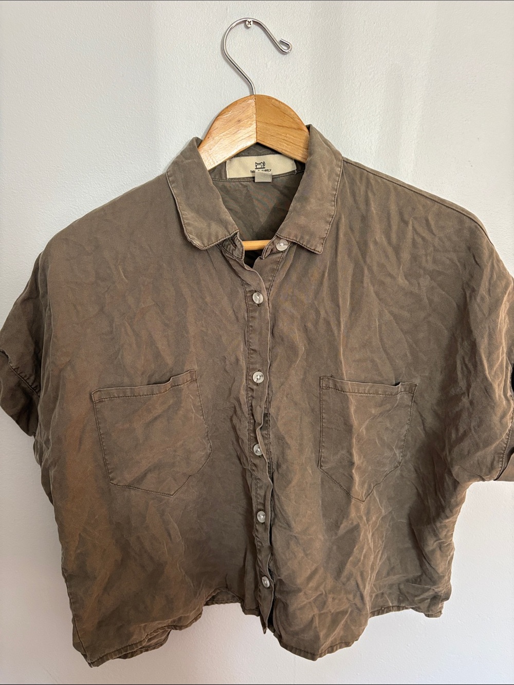 Thread & Supply Olive Short-Sleeve Button-Down Shirt